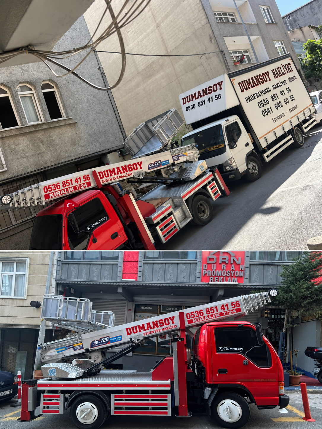 Dumansoy Nakliyat kamyon ve asansör filosu